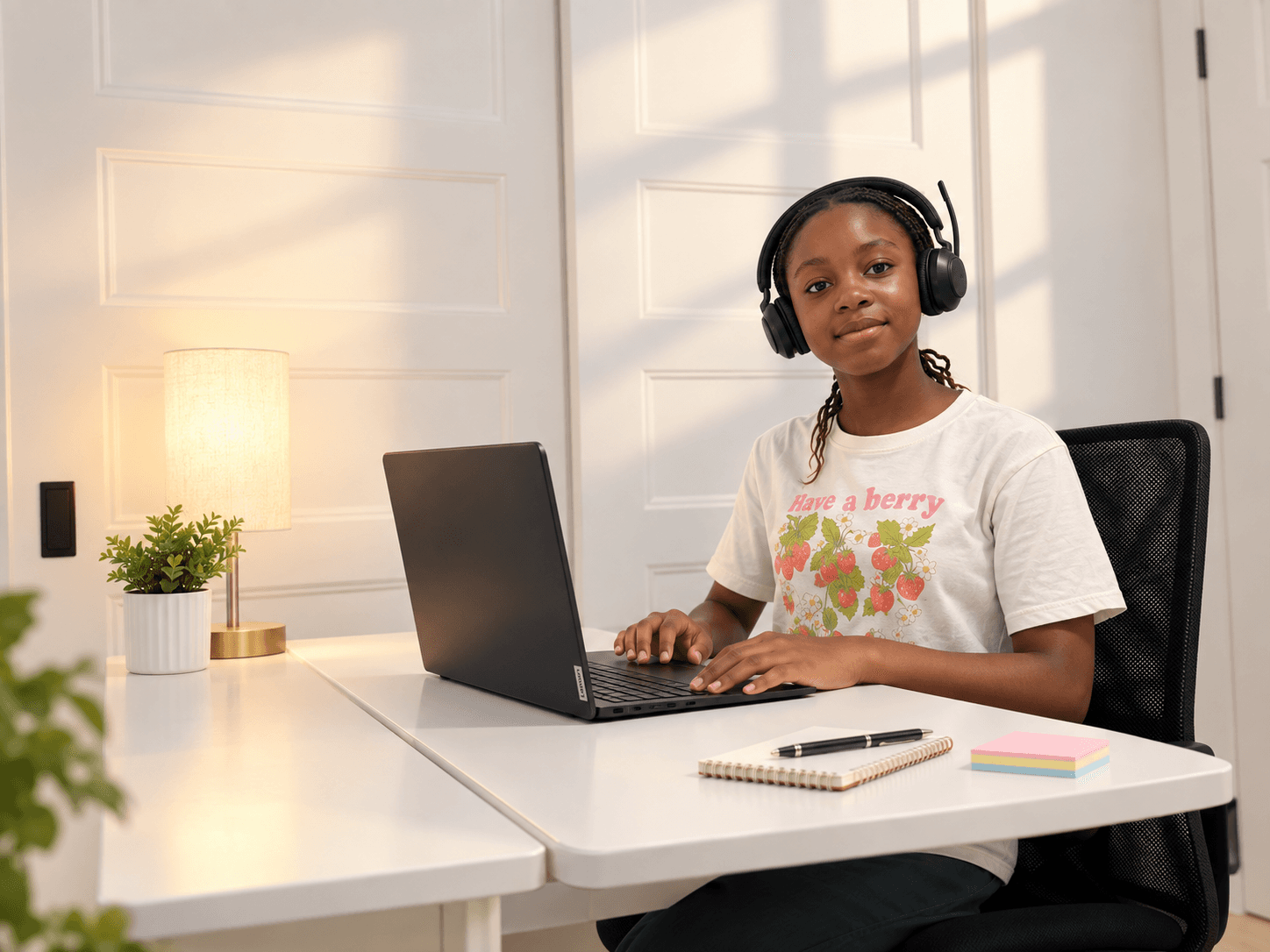 Student learning African languages online with tutor